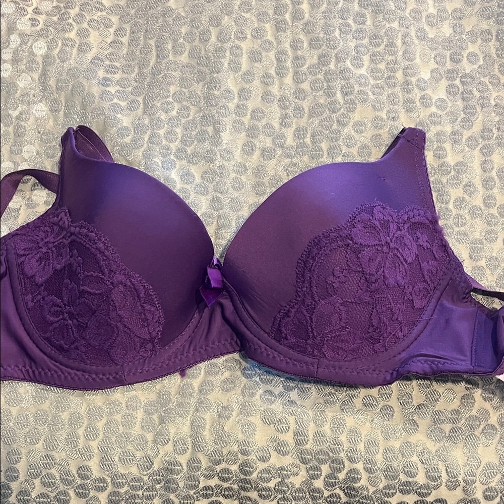 Elegant Purple Lace Bra
